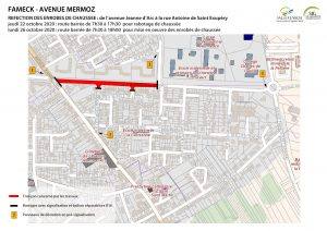plan de contournement des travaux sur l'avenue Jean Mermoz à Fameck